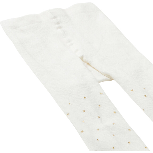 Baby Polka Dot Tights, White - Tights - 2