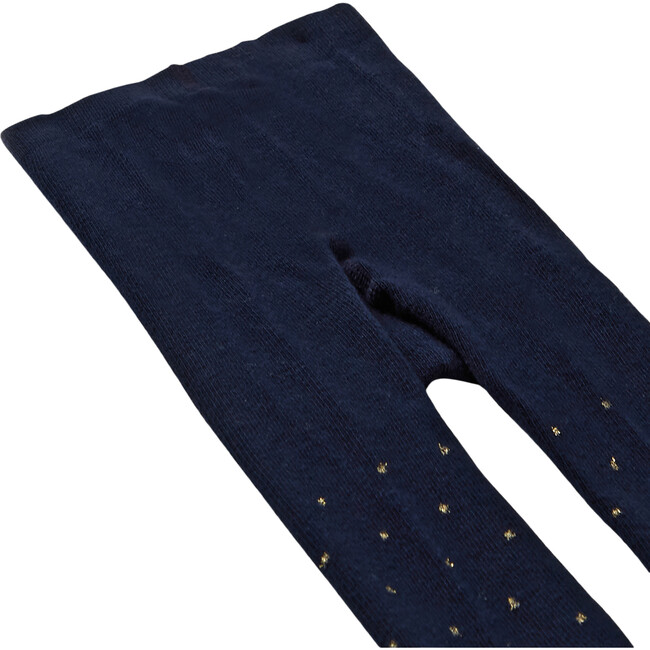 Baby Polka Dot Tights, Navy Blue - Tights - 2