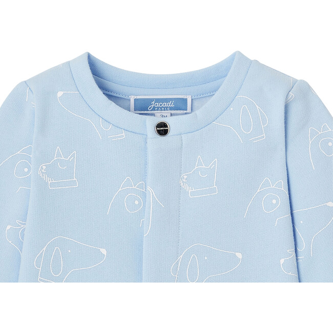 Baby Fleece Footed Pajamas, Blue - Pajamas - 3