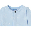 Baby Fleece Footed Pajamas, Blue - Pajamas - 3
