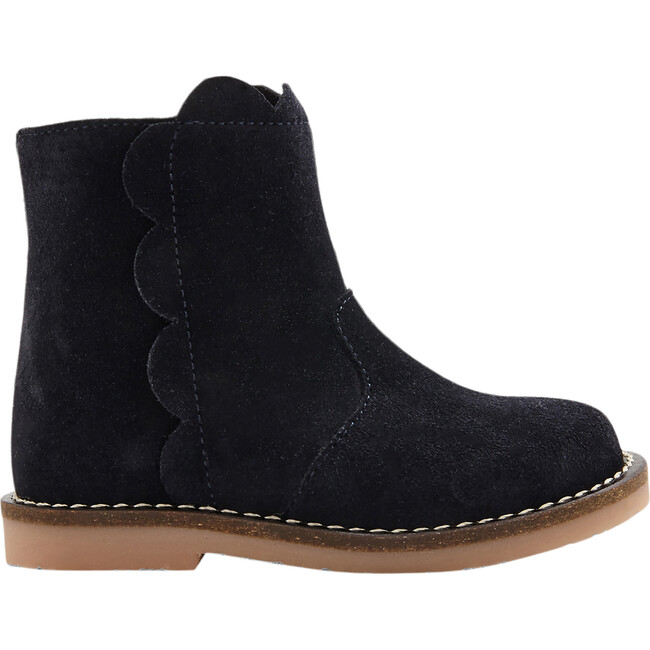 Baby Split Leather Boots, Navy Blue - Boots - 1