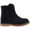 Baby Split Leather Boots, Navy Blue - Boots - 1 - thumbnail