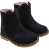 Baby Split Leather Boots, Navy Blue - Boots - 2