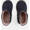Baby Split Leather Boots, Navy Blue - Boots - 4