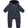 Baby Nylon Snowsuit, Navy Blue - Onesies - 1 - thumbnail