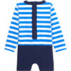 Toddler Uv Protection Swim Set, White & Blue - Two Pieces - 2