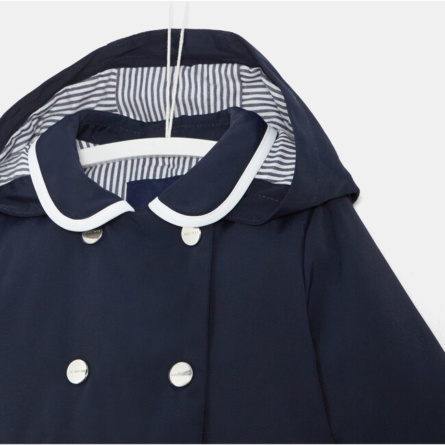 Toddler Coat, Navy Blue & White - Jackets - 3