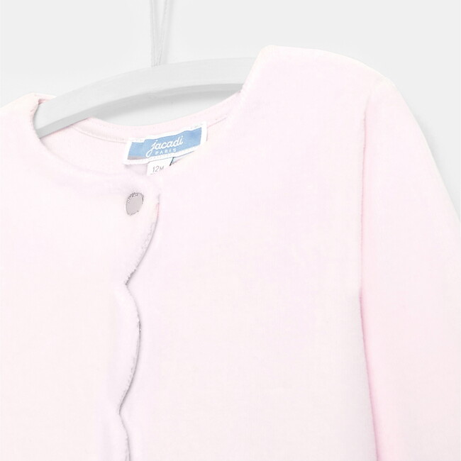 Baby Loop Velvet Footed Pajamas, Pale Pink - Pajamas - 3
