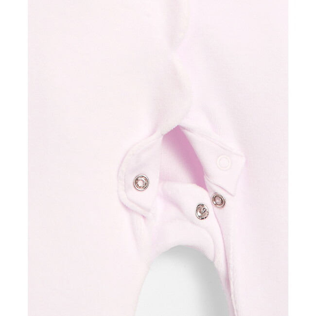 Baby Loop Velvet Footed Pajamas, Pale Pink - Pajamas - 4