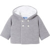 Baby Knit Jacket, Chine Grey - Jackets - 1 - thumbnail