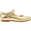 Glazed Leather Mary Janes, Gold - Mary Janes - 1 - thumbnail