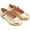 Glazed Leather Mary Janes, Gold - Mary Janes - 5