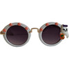 Cute Ghost Alina Round Gold Sunnies, White - Sunglasses - 1 - thumbnail