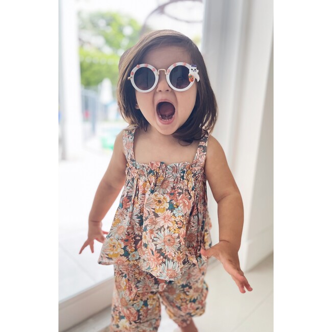 Cute Ghost Alina Round Gold Sunnies, White - Sunglasses - 2