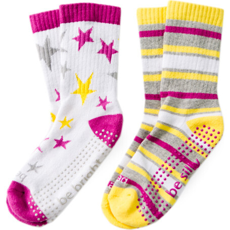 Polly Kids 2 Pack Grip Socks, Multi