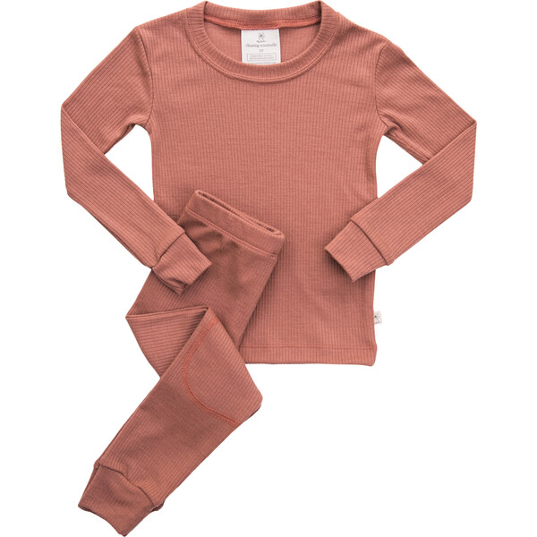 Micro Rib Terracotta Rib Merino Wool Long Johns, Terra Cotta - Chasing Windmills Exclusives ...