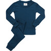 Rib Merino Wool Long Johns, Fjord - Loungewear - 1 - thumbnail