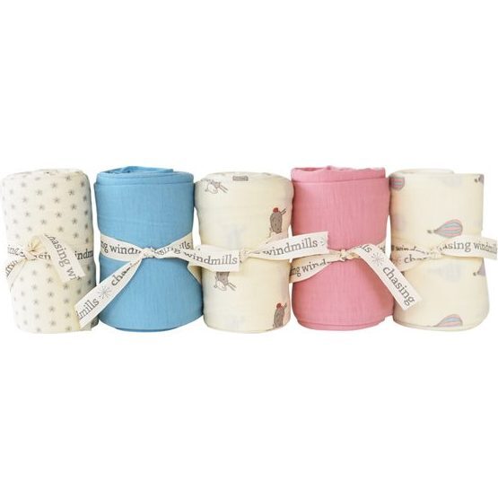 Merino Wool Swaddle Blanket, Blue - Swaddles - 2
