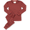 Merino Wool Long Johns, Rust Stripe - Loungewear - 1 - thumbnail