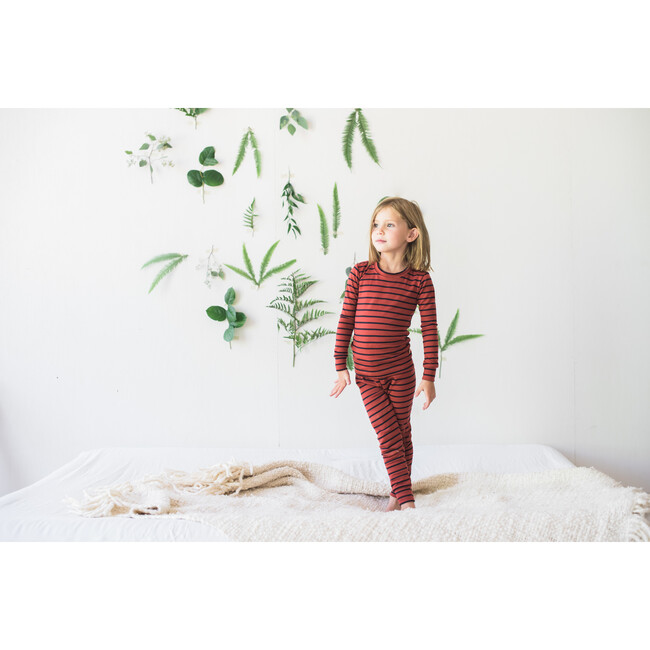Merino Wool Long Johns, Rust Stripe - Loungewear - 4