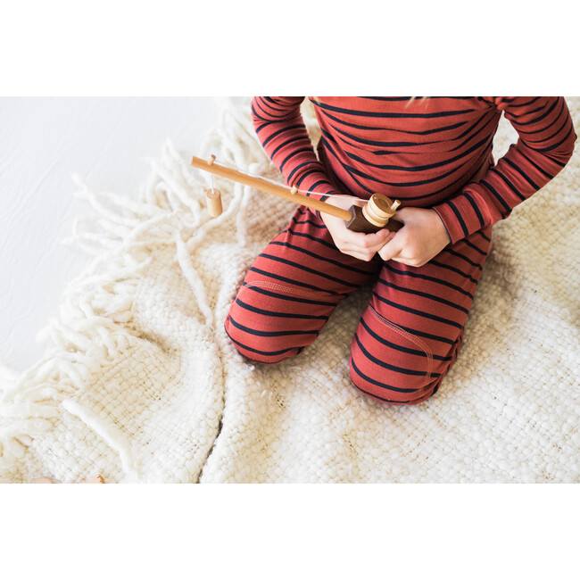 Merino Wool Long Johns, Rust Stripe - Loungewear - 5