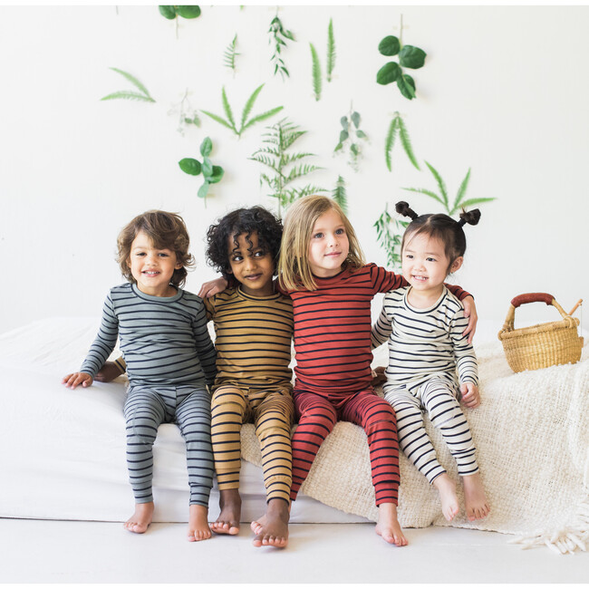 Merino Wool Long Johns, Rust Stripe - Loungewear - 6