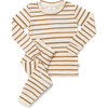 Merino Wool Long Johns, Ochre Stripe - Mixed Apparel Set - 1 - thumbnail