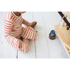 Merino Wool Long Johns, Vermilion Stripe - Pajamas - 2