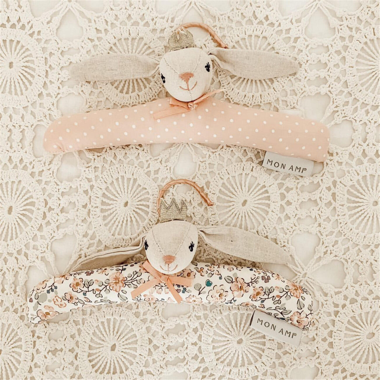 Padded Bunny Princess Baby Hangers Set of 2