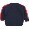 Striped Knit Cardigan, Navy - Cardigans - 2 - thumbnail