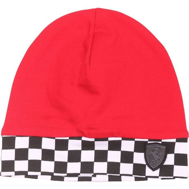 Racing Logo Beanie, Red - Hats - 1