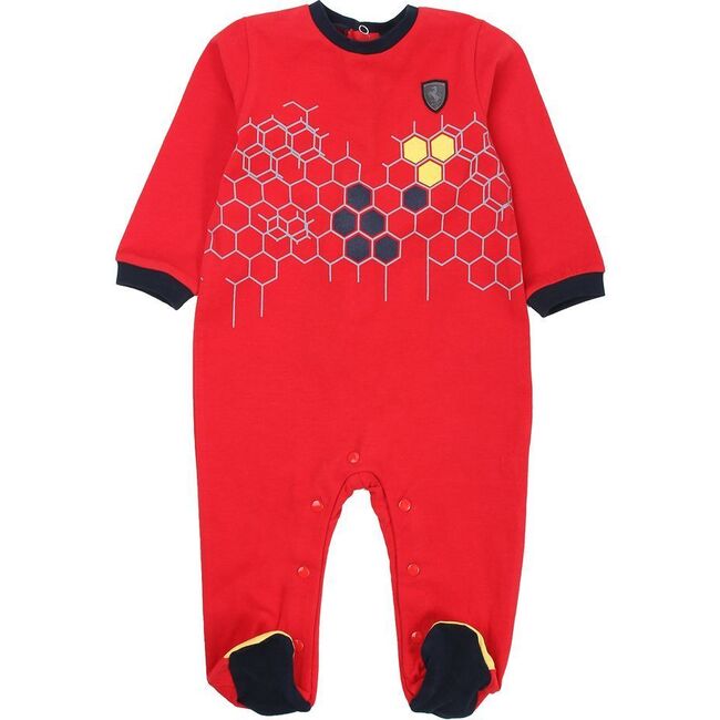 Geo Logo Bodysuit, Red - Rompers - 1