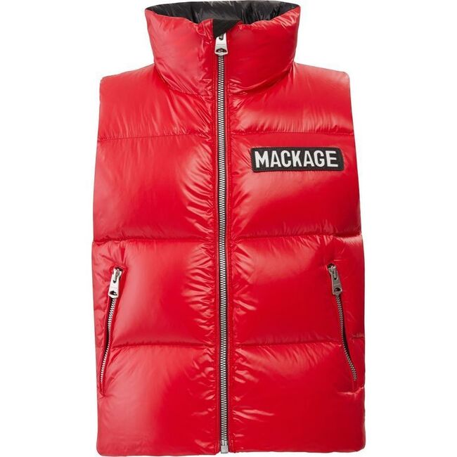 Charlee Down Vest, Red - Vests - 1