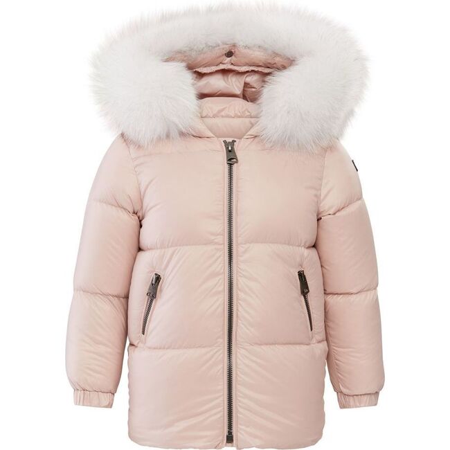 Baby Morgan Hooded Down Jacket, Pink - Jackets - 1