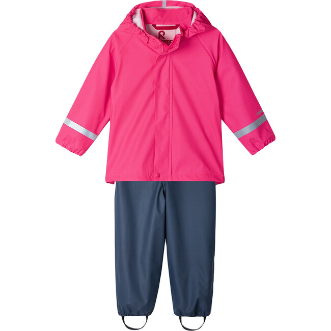 Tihku Waterproof Raincoat and Suspenders Two-Piece Outfit, Pink