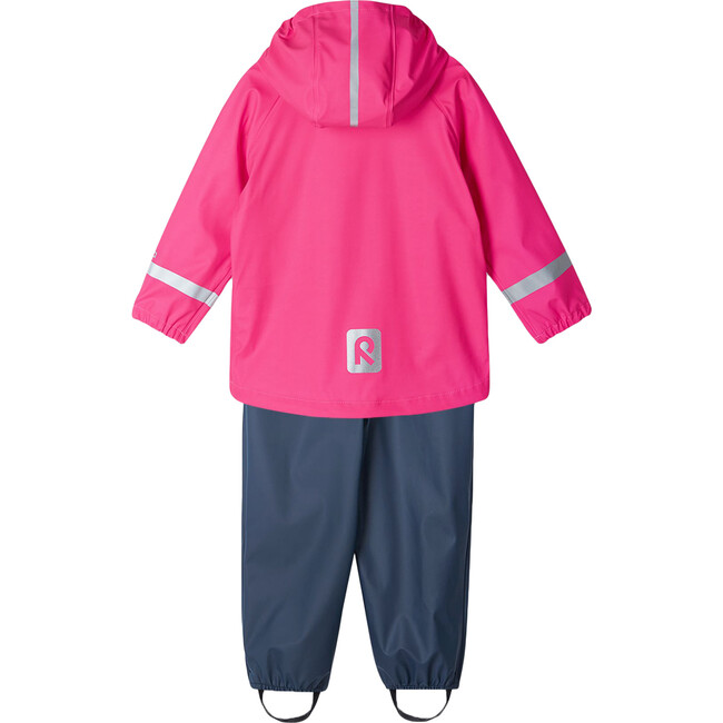 Tihku Waterproof Raincoat and Suspenders Two-Piece Outfit, Pink