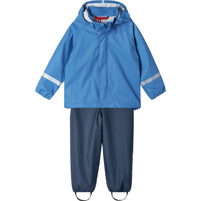 Tihku Waterproof Raincoat and Suspenders Two-Piece Outfit, Blue