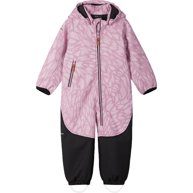 Mjosa Lightweight Water Resistant Softshell Mid-Season Jumpsuit with Detachable Hood, Pink - Rompers - 1