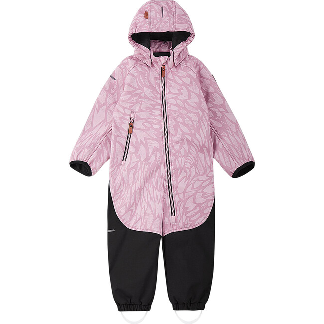 Mjosa Lightweight Water Resistant Softshell Mid-Season Jumpsuit with Detachable Hood, Pink - Rompers - 3