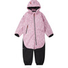 Mjosa Lightweight Water Resistant Softshell Mid-Season Jumpsuit with Detachable Hood, Pink - Rompers - 3