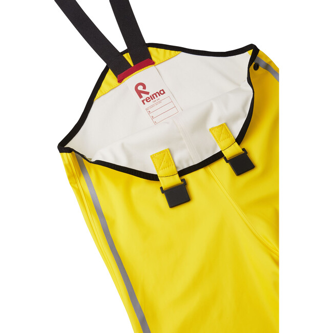 Lammikko Waterproof Rain Pants with Welded Seams, Suspenders & Foot Loops, Yellow - Pants - 6