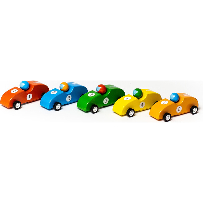 Pull Back Race Cars, Set of 5 - Woodens - 1
