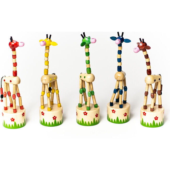 Giraffe Push Puppets, Set of 6 - Woodens - 1