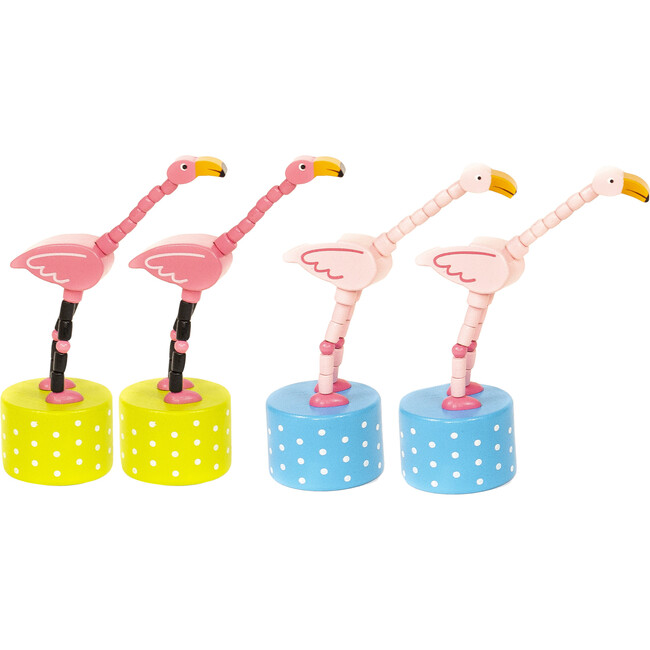 Flamingo Push Puppet, Set of 4