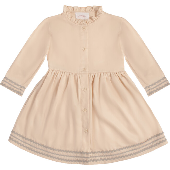 Brainy Girls Dress, Beige - Dresses - 1