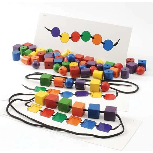Wooden Beads and Pattern Cards Set - Games - 1