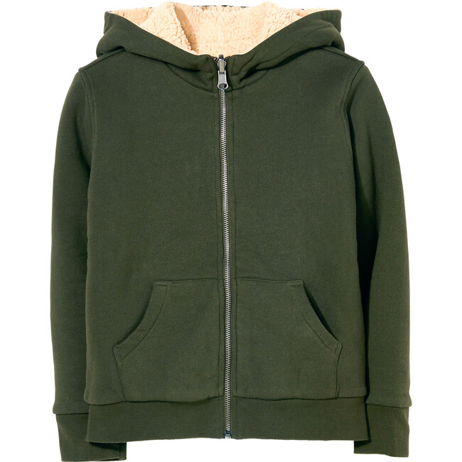 Hooper Reversible Sweatshirt, Khaki - Sweatshirts - 1