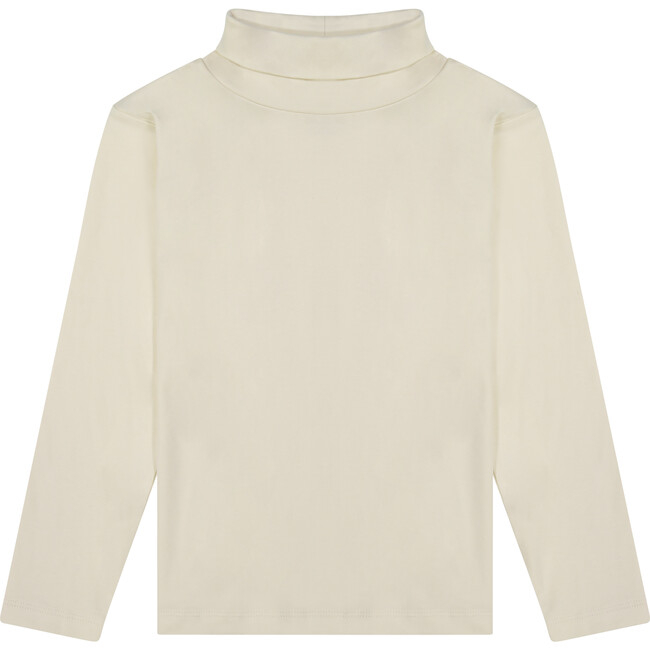 Pima Cotton Turtleneck, Cream - Shirts - 1