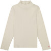 Pima Cotton Ruffle Mock Neck, Cream - Shirts - 1 - thumbnail