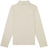 Pima Cotton Ruffle Mock Neck, Cream - Shirts - 3 - thumbnail